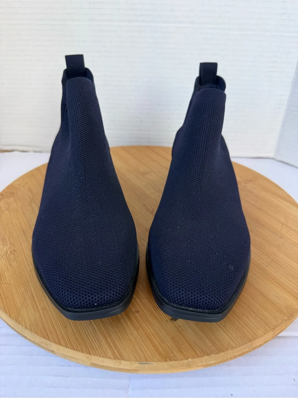 Vivaia Ryan Pro Square Toe Ankle Boots Women 37 7 Blue Navy Water-Repellent knit